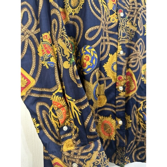 Lauren Ralph Lauren Women's shirt Rope and Gold Medallion Design. Equestrian. - Picture 12 of 12